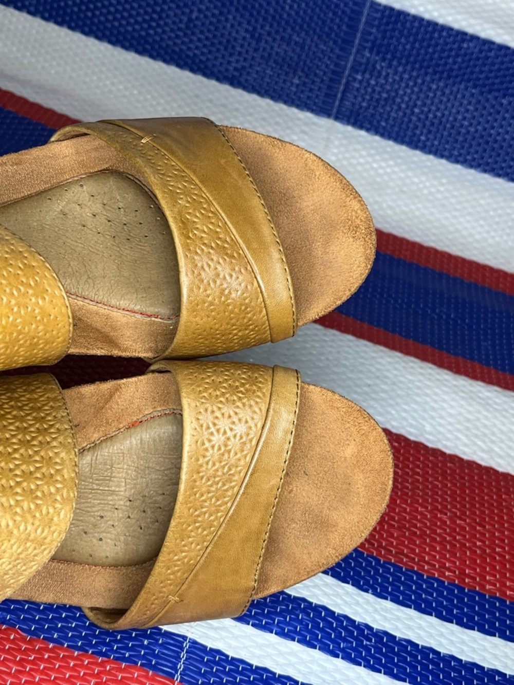 Women’s - Rockport Cobb Hill Hollywood Leather Copper Low Wedge Sandals Size 9 - Picture 5 of 13